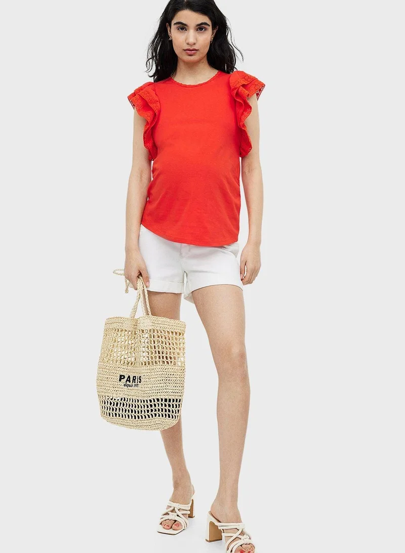 H&M High Waist Denim Short